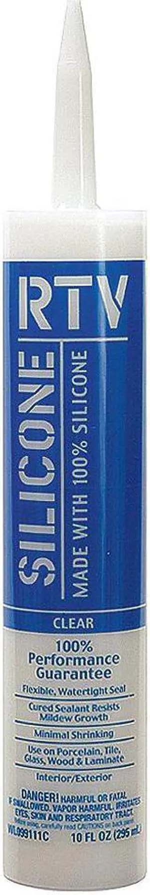 WHITE LIGHTNING WL099110C Silicone Sealant, 10 oz, Tube, Clear