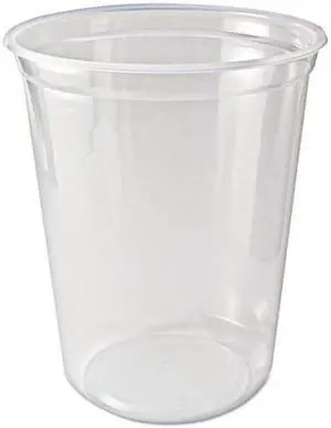 Fabri-Kal 9505104 Microwavable Deli Containers, 32 Oz, Clear, 500/Carton