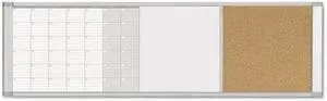 Bi-silque - XA429993700 - Magnetic Calendar Combo Board, 48 x 18, Aluminum Frame
