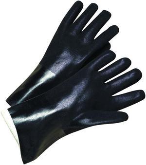 Anchor 7400 Pvc-Coated Jersey-Lined Gloves, 14in Long, Black, 12 Pairs