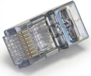 Platinum Tools - 202050J - Tools ezEX44 10G RJ45 Shielded Connector w/ Int. Ground for Conductor OD Range .039in - .044in - 25pk Platinum Tools - 202050J - Tools ezEX44 10G RJ45 Shielded Connector w/ Int. Ground for Conductor OD Range .039in - .044in - 25pk
