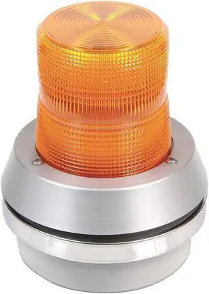 Flashing Light with Horn, 120VAC, Amb Lens