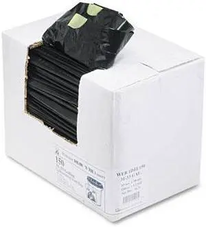 Webster - WEB1DTL150 - Bag Can Liner Drawstring 1.2 Mils 33 Gal Black Recycled Plastic Webster, CS