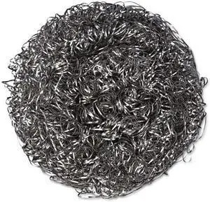 Armaly Brands - 6375650 - Stainless Steel Scrubber, Large, 4 x 1 1/2, Steel Gray, 6/Pack, 12 Packs/Carton