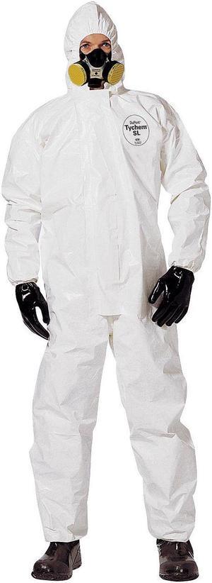 DUPONT SL122BWHLG001200 Hooded Tychem(R) SL,Bound,Socks,L,PK12
