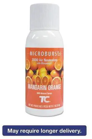 Rubbermaid - FG402408 - Air Freshener Refill, Microburst(R) 3000, 30 days Refill Life, Mandarin Orange Fragrance