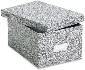 Oxford Reinforced Board Card File Lift-Off Cover Holds 1 200 5 x 8 Cards Black