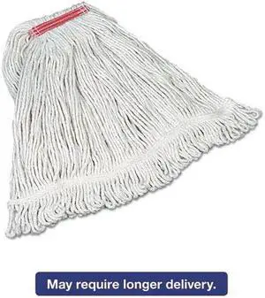 RUBBERMAID FGD11306WH00 Super Stitch(R) 4-Ply Cotton Yarn Wet Mop, Looped, White