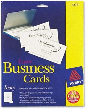 Avery Card,Bus,Lsr,250/Pk,Ivy 5376