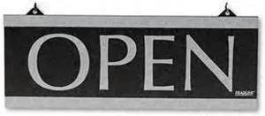 Century Series Reversible Open/Closed Sign w/Suction Mount 13 x 5 Black 4246