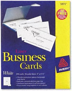 Avery Card,Bus,Lsr,250/Pk,Wht 5371