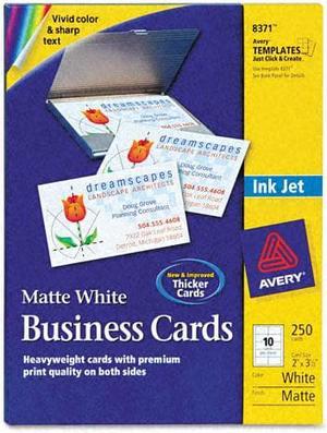 Avery Card,Bus,Inkjt,250/Pk,Wht 8371