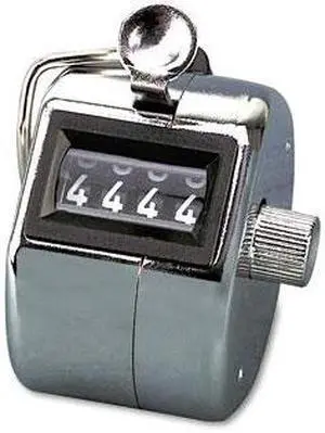 Advantus 9841000 Tally I Hand Model Tally Counter  Registers 0-9999  Chrome
