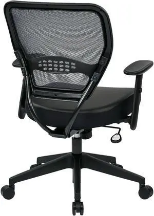 Office Star 5700E - Space Seating Professional Dark Air Grid Back Managers Chair with Black Eco Leather Seat