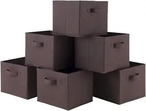 Capri Set of 6 Foldable Chocolate Fabric Baskets