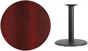 36'' Round Mahogany Laminate Table Top with 24'' Round Table Height Base