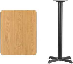 24'' x 30'' Rectangular Natural Laminate Table Top with 22'' x 22'' Bar Height Table Base 24'' x 30'' Rectangular Natural Laminate Table Top with 22'' x 22'' Bar Height Table Base