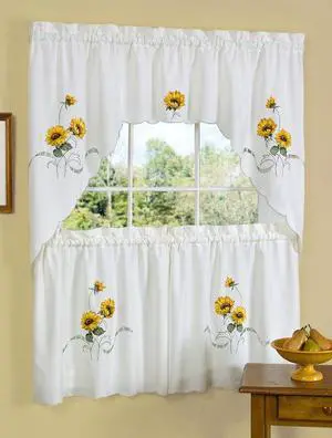 Achim SSTS36YL12 Sunshine 58 x 36 Tier Pair/ 58 x 36 Swag - Yellow