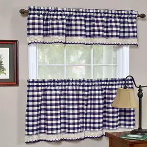 Achim BCTR36NY12 Buffalo Check Curtain Panel 58 x 36 - Navy