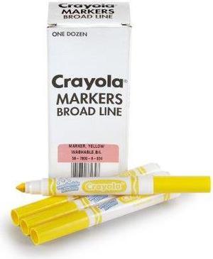 Crayola Bulk Ultra-Clean Washable Markers, Conical Tip-Yellow 58-7800-034