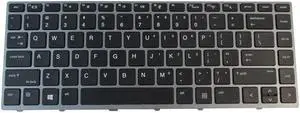 HP ProBook 430 G5 440 G5 445 G5 Keyboard w/ Silver Frame (Non-Backlit)