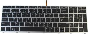 Backlit Keyboard w/ Silver Frame for HP ProBook 450 G5 455 G5 470 G5 Laptops