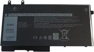 Battery for Dell Latitude 5400 5401 5410 5411 5500 5501 5510 5511 Precision 3540 3541 3550 3551 Laptops 11.4V 51Wh - Replaces R8D7N W8GMW 49HG8 TNT6H