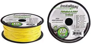 Install Bay Pwyl18500 18-Gauge Primary Wire, 500Ft ,Yellow