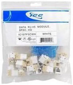 MODULE, CAT 5e, HD, 25 PK, WHITE - ICC-IC107F5CWH