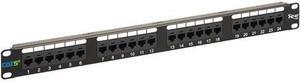 PATCH PANEL, CAT 5e, 24-PORT, 1 RMS - ICC-ICMPP0245E