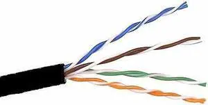 CAT5e bulk Solid Cable 1000 ft black - A7L504-1000-BLK
