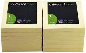 Universal Deluxe Fan-Folded Self-Stick Yellow Pop-Up Note Pads - UNV35664