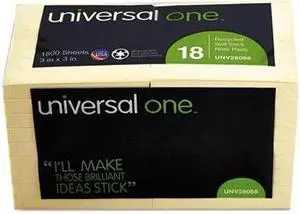 Universal Deluxe Recycled Sticky Note Pads - UNV28068
