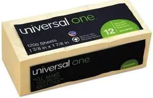 Universal Deluxe Recycled Sticky Note Pads - UNV28062