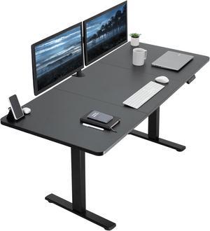 SHW Electric Height Adjustable Computer Desk, 48 x 24 Inches, Black 