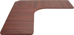 VIVO Dark Walnut Universal 71 x 71 inch Curved Corner Tabletop for Standard & Sit Stand Desk Frames (DESK-TOP2CD)