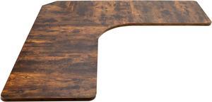 VIVO Rustic Vintage Brown Universal 71 x 71 inch Curved Corner Tabletop for Standard & Sit Stand Desk Frames (DESK-TOP2CN)