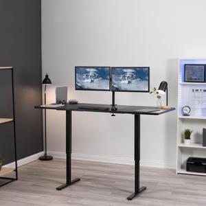 VIVO Manual 71 x 30 Standup Desk with Hand Crank, Black Table Top, Black Frame (DESK-KIT-MB7B)