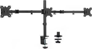 VIVO Black Triple Monitor Adjustable Desk Mount - Articulating Tri Stand holds Three Screens up to 24" (STAND-V003Y)