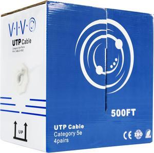 VIVO 500ft Bulk Cat5e LAN Ethernet Cable / Wire UTP Pull Box 500 ft Cat-5e Grey