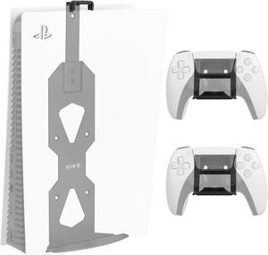 VIVO Black Steel Wall Mount Bracket Designed for PS5 Gaming Console, Vertical Display, 2 Controller Mounts (MOUNT-PS5B)
