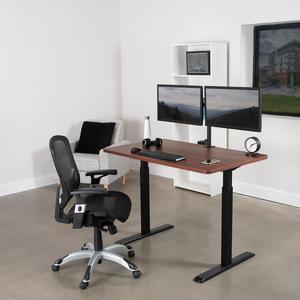 VIVO Dark Walnut 48 x 30 inch Universal Solid One-Piece Table Top for Standard & Sit Stand Desk Frames (DESK-TOP48-30D)