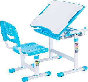 VIVO Height Adjustable Childrens Desk & Chair Kids Interactive Work Station Blue (DESK-V201B)