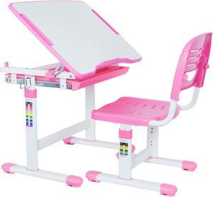 VIVO Height Adjustable Childrens Desk & Chair Kids Interactive Work Station Pink (DESK-V201P)