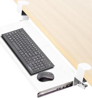 VIVO Extra Sturdy Clamp-on Computer Keyboard and Mouse Under Desk Slider Tray | 27" x 11" Platform Drawer (MOUNT-KB05W)