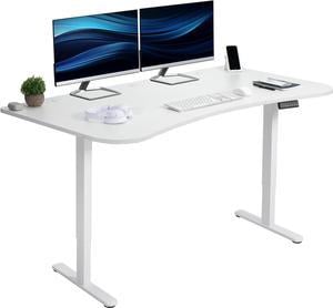 VIVO Electric 2-Motor 63 x 32 Standup Desk w/ Memory Controller, White Table Top, White Frame (DESK-KIT-E2W1W)