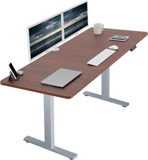 VIVO Electric 71 x 30 Standup Desk w/ Memory Controller, Dark Walnut Table Top, Gray Frame (DESK-KIT-1G7D)