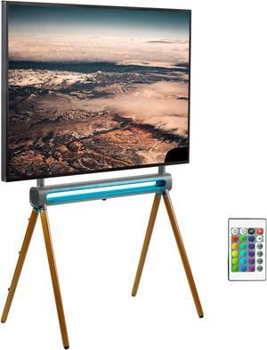 VIVO Wood Artistic Easel 49" to 70" LED LCD Screen Studio TV Display Stand with RGB Lighting (STAND-TV70D)