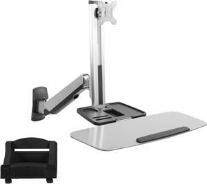 VIVO Single Monitor & Keyboard Counterbalance Sit-Stand Wall Mount | Standing Transition Workstation (STAND-SIT1W)