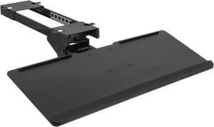 VIVO Black Adjustable Computer Keyboard & Mouse Platform Tray Deluxe Rolling Track Under Table Desk Mount (MOUNT-KB04C)